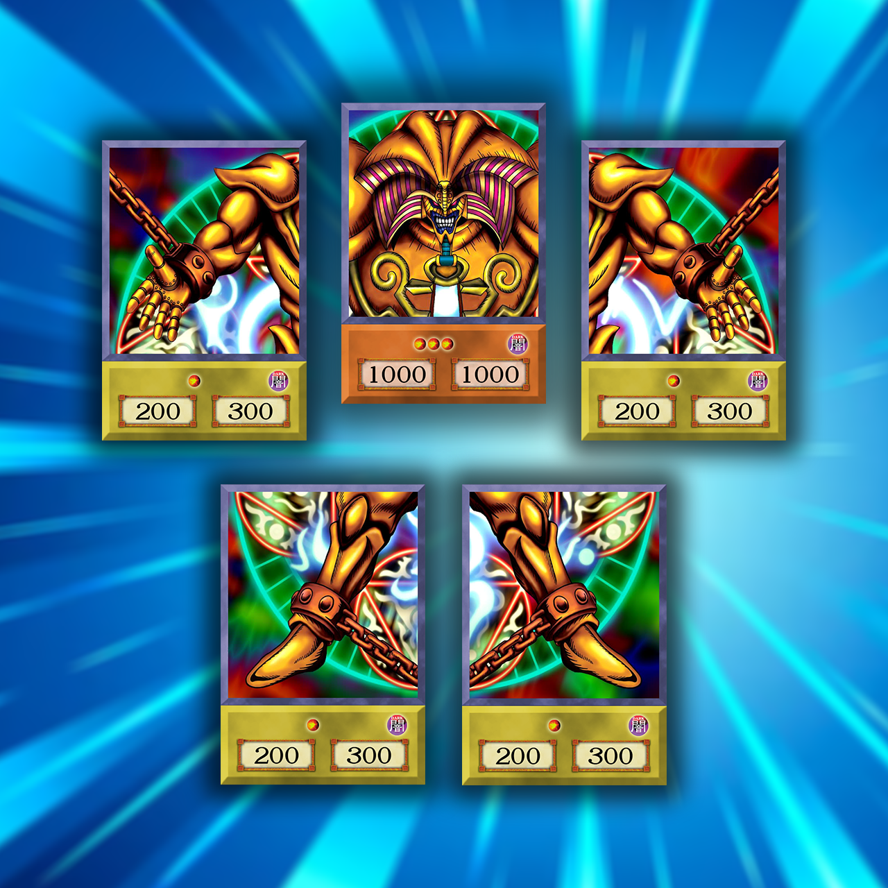 Exodia the Forbidden One | Complete Anime-style set | 5 cards